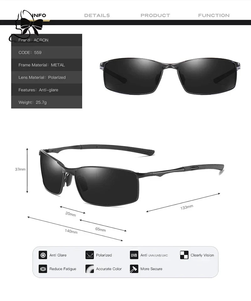 Echelon Polarized Metal Frame Sunglasses – UV400 Driving Optics