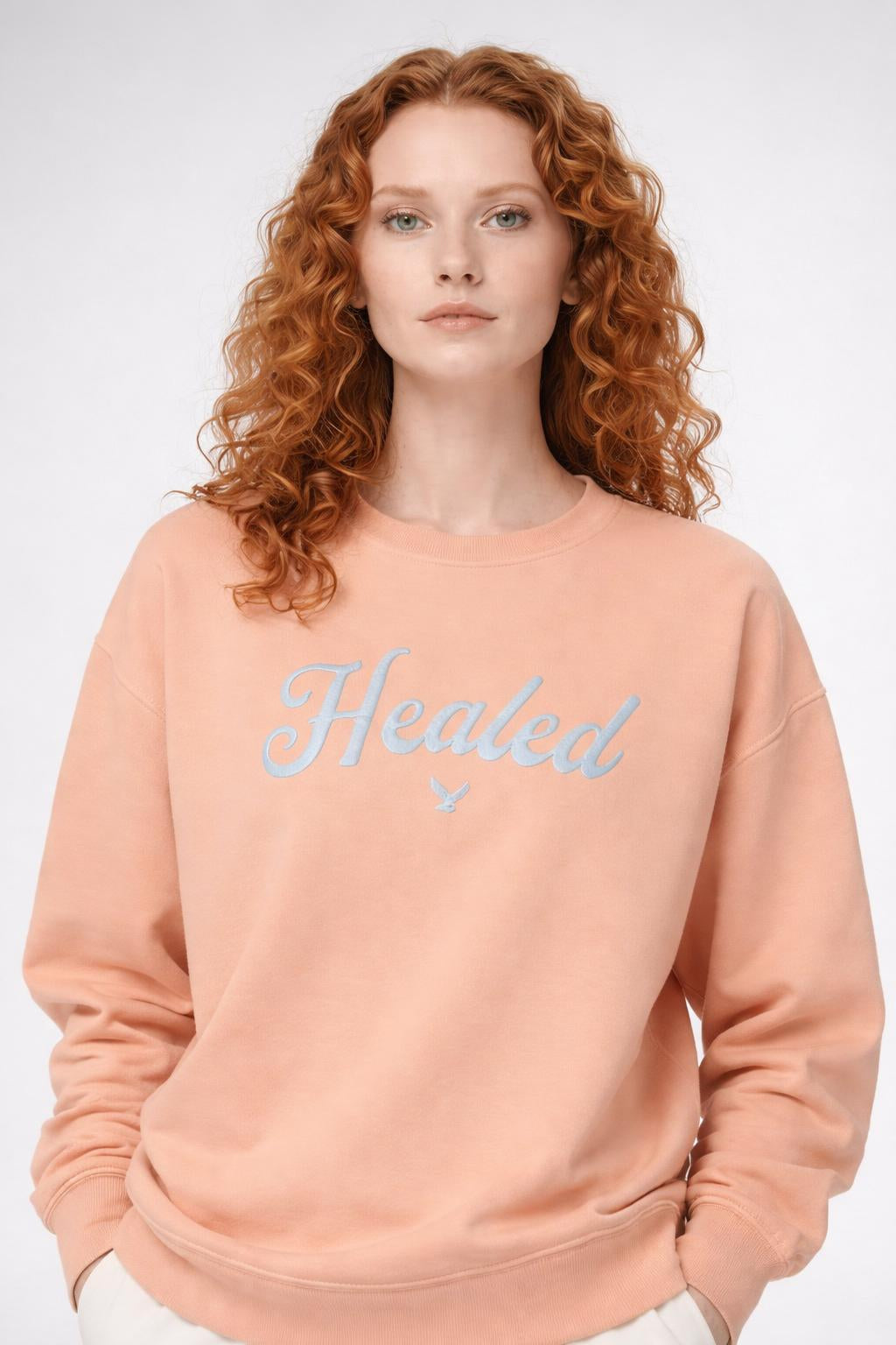 Healed fleece crewneck sweatshirt