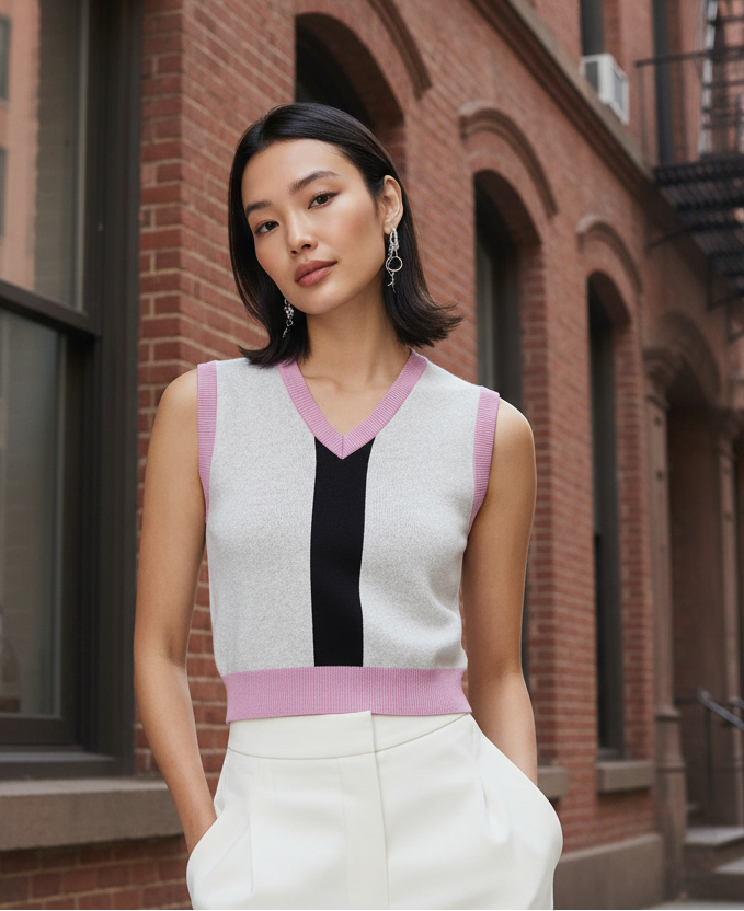 HOLY Knit V-neck vest