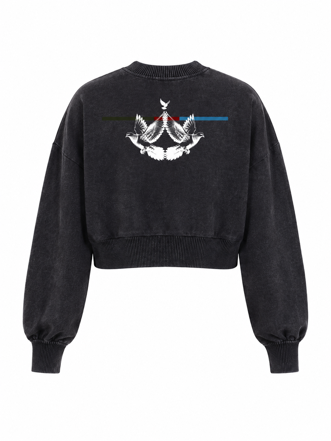 AGP Mineral Wash Balloon Sleeve Cropped Sweater