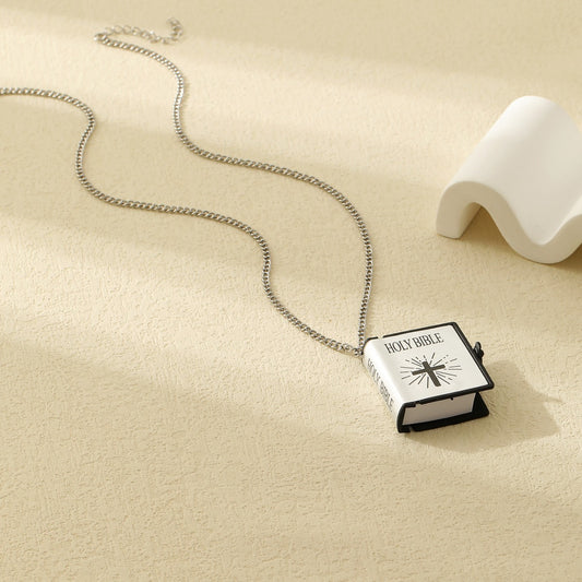 Stainless Steel Gold MINI Bible Cross Necklace