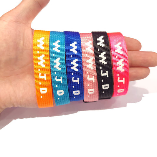 WWJD Jacquard Printed Adjustable Bracelet – Unisex Wrist Strap
