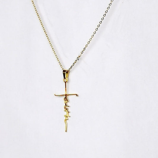 Faith Cross Letter Necklace